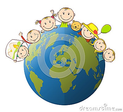 Childern globe Stock Photo