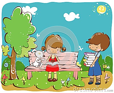 Childern learning Stock Photo