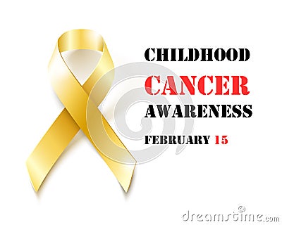 Childhood Cancer Awareness gold ribbon banner Vector Illustration