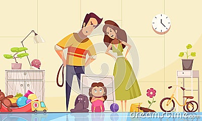 Childhood Fears Composition Vector Illustration