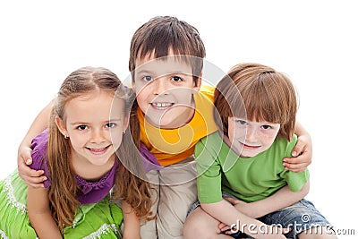 Childhood friends portrait Stock Photo