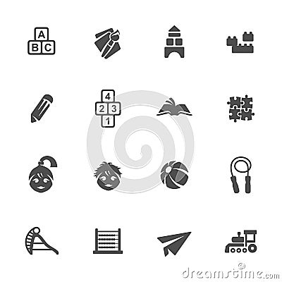 Childhood icon set Vector Illustration