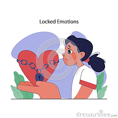 Childhood psychological trauma. Emotional impact of traumatic Vector Illustration
