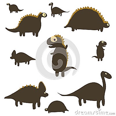 Childish hand drawn dino set. Creative vector Vector Illustration