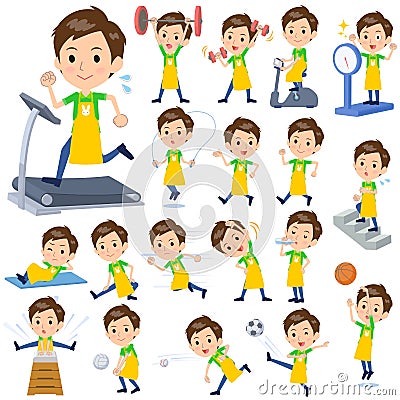 Childminder men_Sports & exercise Vector Illustration