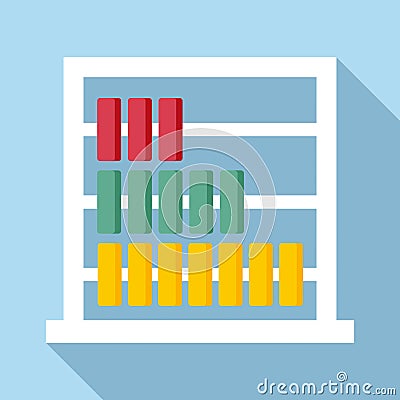 Children abacus icon, flat style Vector Illustration