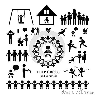 Children action welfare icon Vector Illustration
