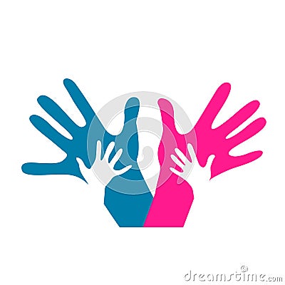 Children and adults hands Vector Illustration