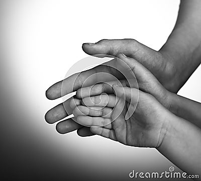 Children and adults hands Stock Photo