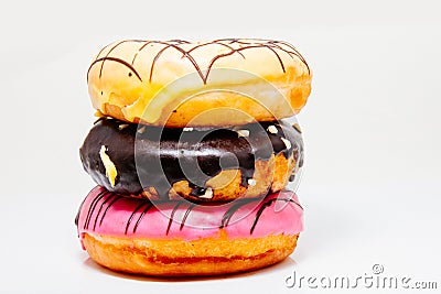 Children and adults love to eat donuts Stock Photo