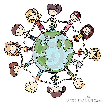 Children around the world Vector Illustration