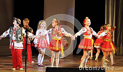Children artists in national dress Editorial Stock Photo