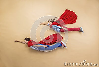 Children as superheroes Stock Photo