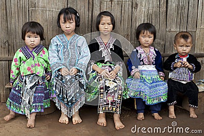 Children of Asia, ethnic group Meo, Hmong Stock Photo