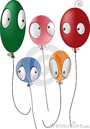 Children balloons with eyes Vector Illustration