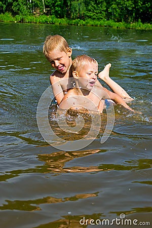 Children bathes Stock Photo