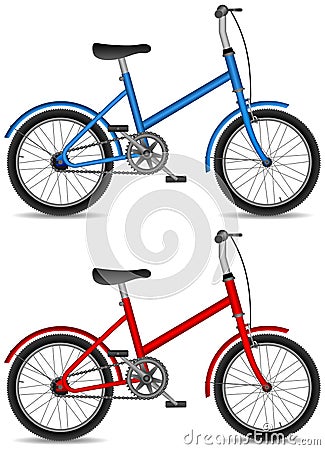 Children bicycle, boy and girl bike Vector Illustration