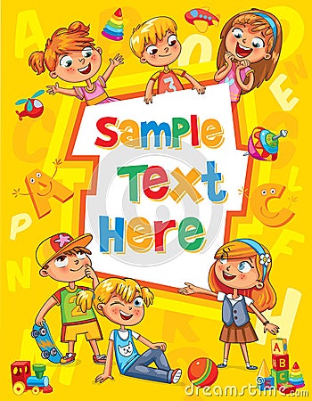 Children book cover. Template for advertising brochure Vector Illustration