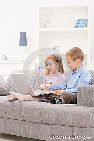 Children browsing internet Stock Photo