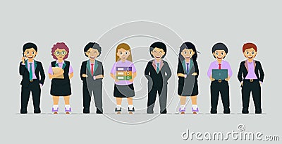 Children in business suit Vector Illustration