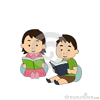 they are absorbed in reading Stock Photo