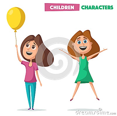 Children character. Cartoon vector illustration Vector Illustration