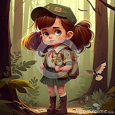 children character design cute panicky young Girl Stock Photo