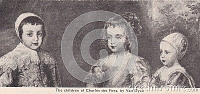 The children of Charles the First painting by Van Dyck Editorial Stock Photo