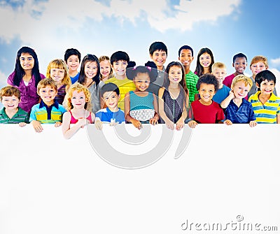 Children Cheerful Studying Education knowledge Concept Stock Photo