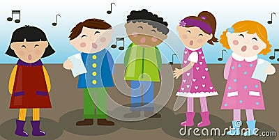 Children choir vector Stock Photo