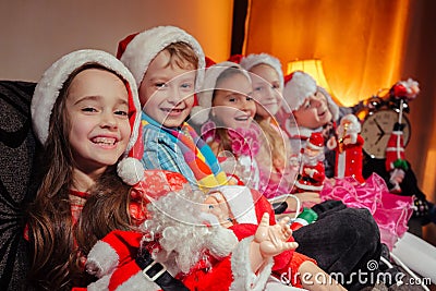 Children in Christmas Stock Photo