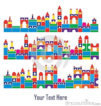 Children color blocks Vector Illustration