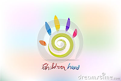 Children colorful hand logo vector Vector Illustration