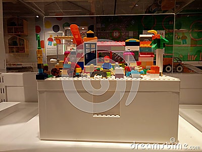 Children colorful Lego game Editorial Stock Photo