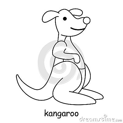 Children coloring on the theme of animal vector, kangaroo Vector Illustration