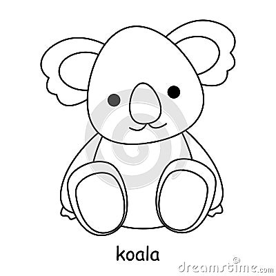 Children coloring on the theme of animal vector, koala Vector Illustration