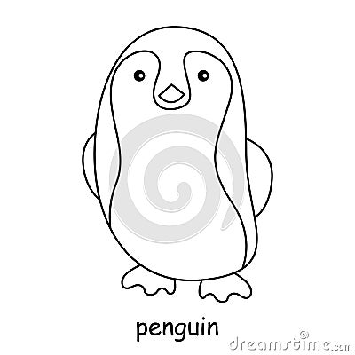 Children coloring on the theme of animal vector, penguin Vector Illustration