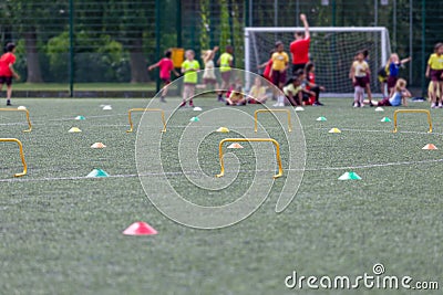 Children competing on school sports day Stock Photo