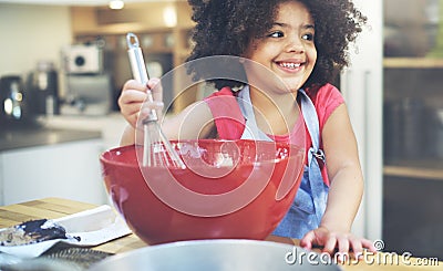 Children Cooking Happiness Activitiy Home Concept Stock Photo