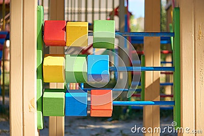 Children cubes on a playground Stock Photo