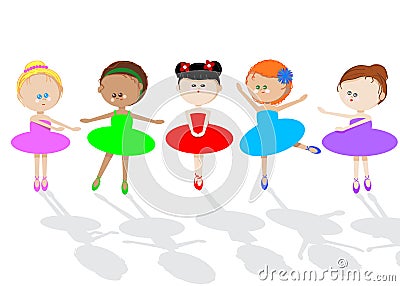 Children Dance Vector Illustration