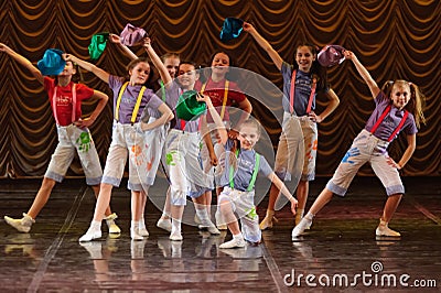 Children dancing on stage Editorial Stock Photo