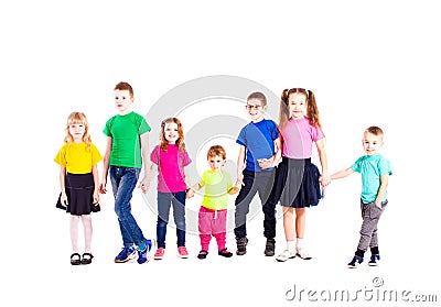 Children of different ages isolated Stock Photo