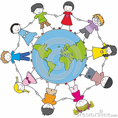 Children from different cultures Vector Illustration