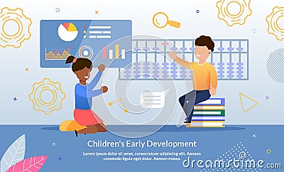 Children Early Development Flat Vector Banner Vector Illustration