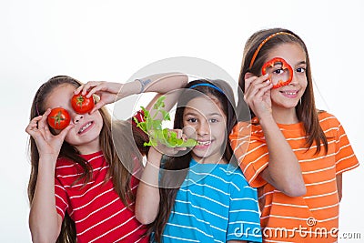 Children eating healthy food Stock Photo