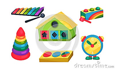 Children Educational Toy Vector Set. Learning Abc Concept Vector Illustration