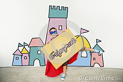 Children Enjoy Castle Joyful Concept Stock Photo