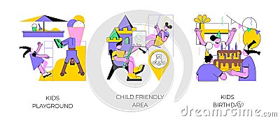 Children entertainment abstract concept vector illustrations. Vector Illustration