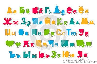 Children font in the cartoon style. Vector Illustration